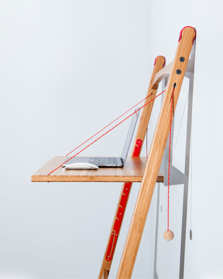 Leandesk Bamboo Folding Sit-Stand Desk – The Space Saving Ergonomic Workstation - Image 2
