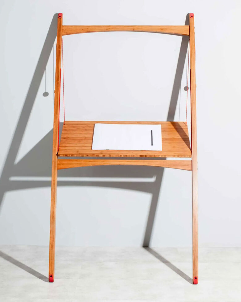 Leandesk Bamboo Folding Sit-Stand Desk – The Space Saving Ergonomic Workstation - Image 8