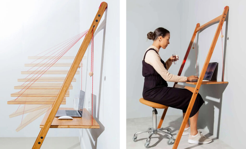 Space saving desk for teenage bedroom