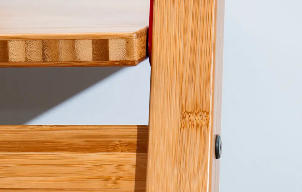A close up of the sustainable bamboo material used to build the leandesk folding artists desk